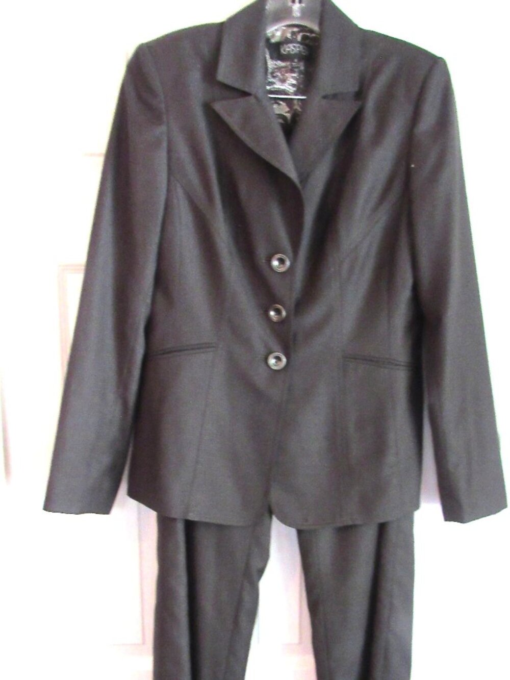 LADIES KASPER DARK GRAY PANT SUIT SZ 4